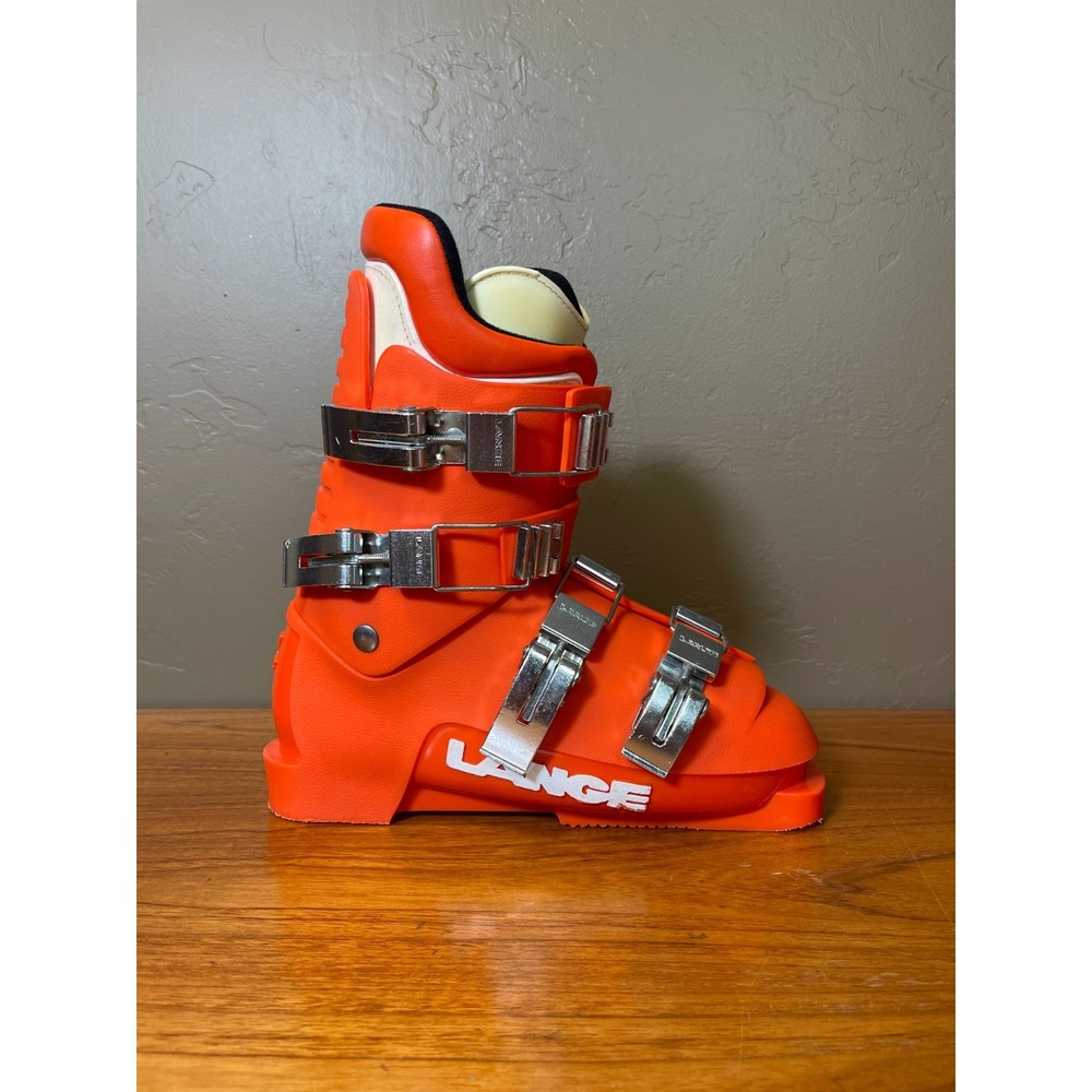 Vintage Lange Ski Boots Mens 6 EU 39 Orange Retro 70s Alpine Made in Italy